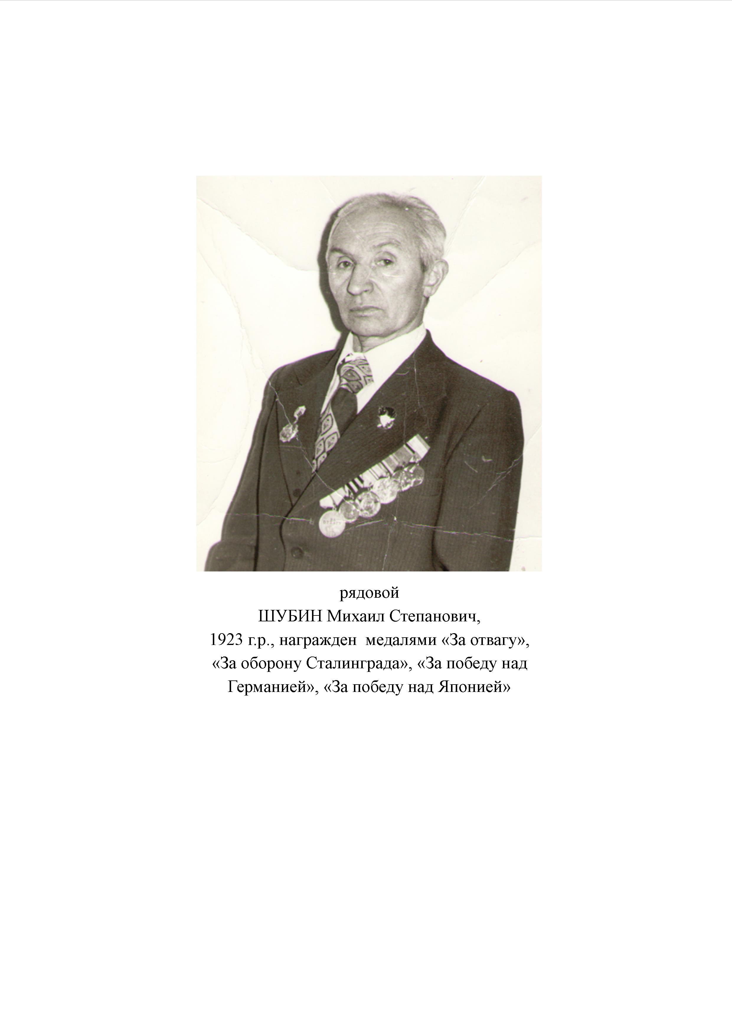Шубин Михаил Степанович