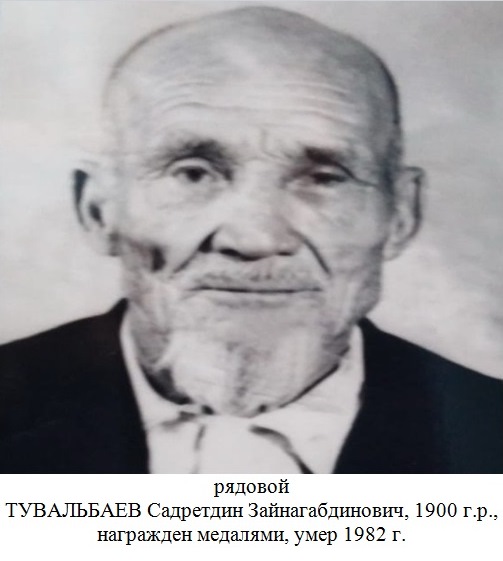 Тувальбаев Садретдин Зайнагабдинович