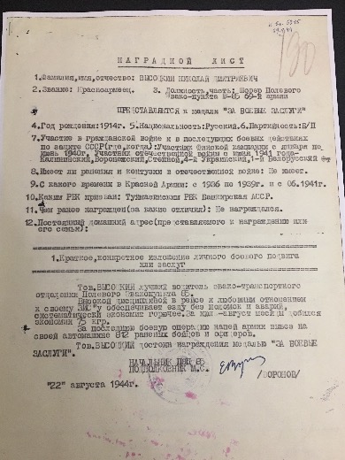 Высоцкий Николай Дмитриевич