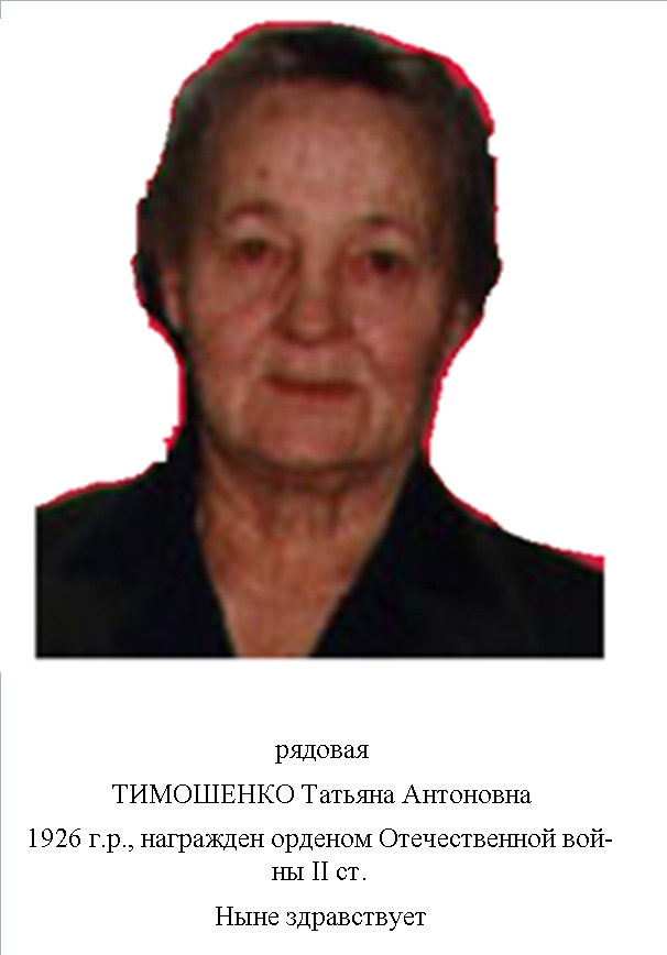 Тимошенко Татьяна Антоновна