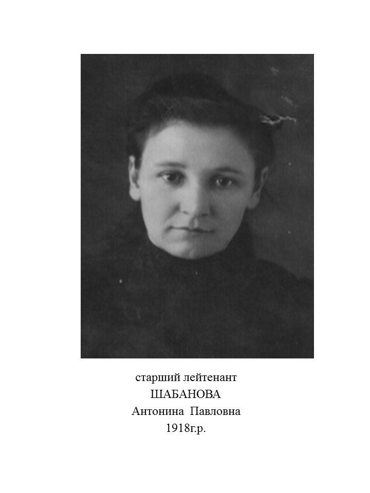 Шабанова Антонина Павловна