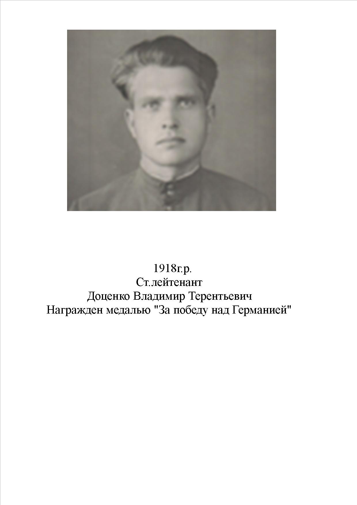 Доценко Владимир Терентьевич